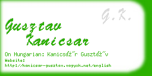 gusztav kanicsar business card